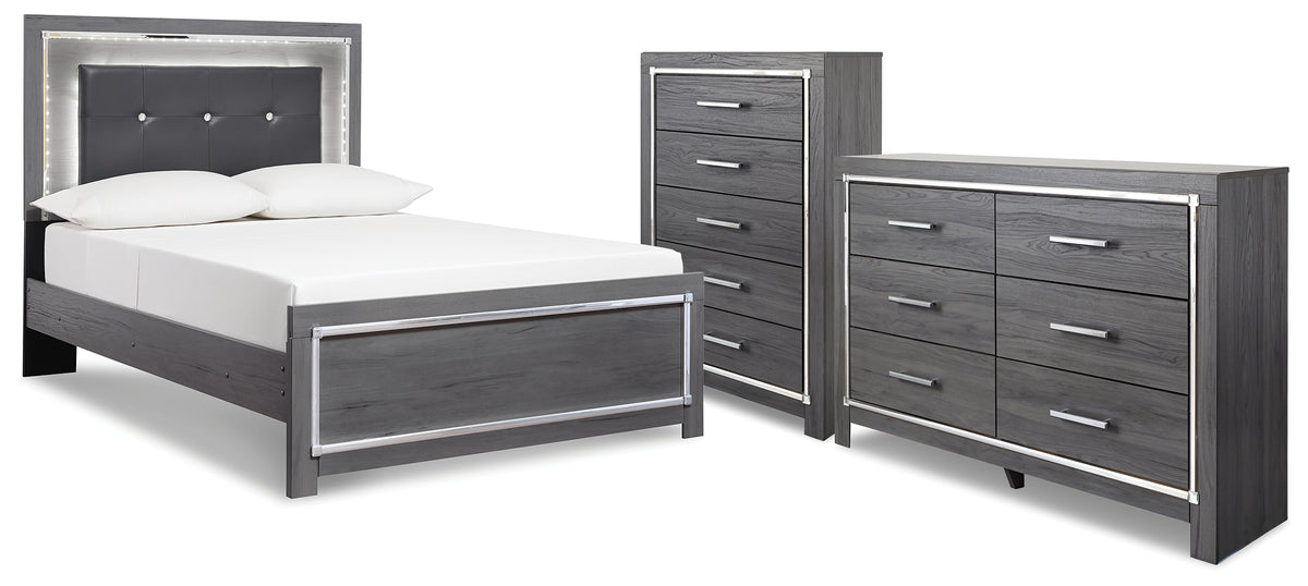 Best Deals Furniture - Ashley Furniture - Lodanna Full Panel Bed, Dresser and Chest - Full Panel Bed, Dresser and Chest - B214B52