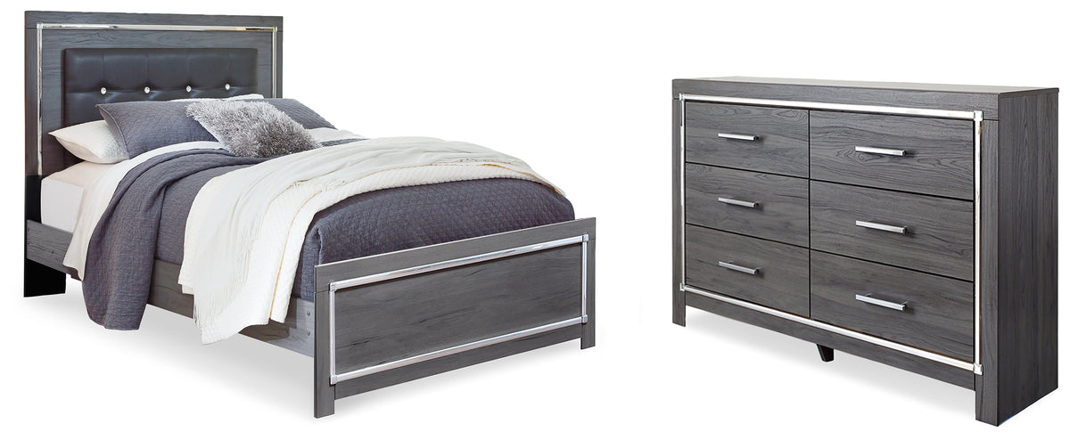 Best Deals Furniture - Ashley Furniture - Lodanna Queen Panel Bed and Dresser - Queen Panel Bed and Dresser / Gray - B214B38
