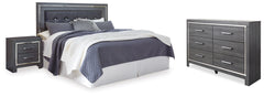 Best Deals Furniture - Ashley Furniture - Lodanna King/Cal King Panel Headboard, Dresser and Nightstand - King/Cal King Panel Headboard, Dresser and Nightstand / Gray - B214B34