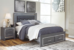 Best Deals Furniture - Ashley Furniture - Lodanna Queen Storage Bed and Nightstand - Queen Storage Bed and Nightstand / Gray - B214B44