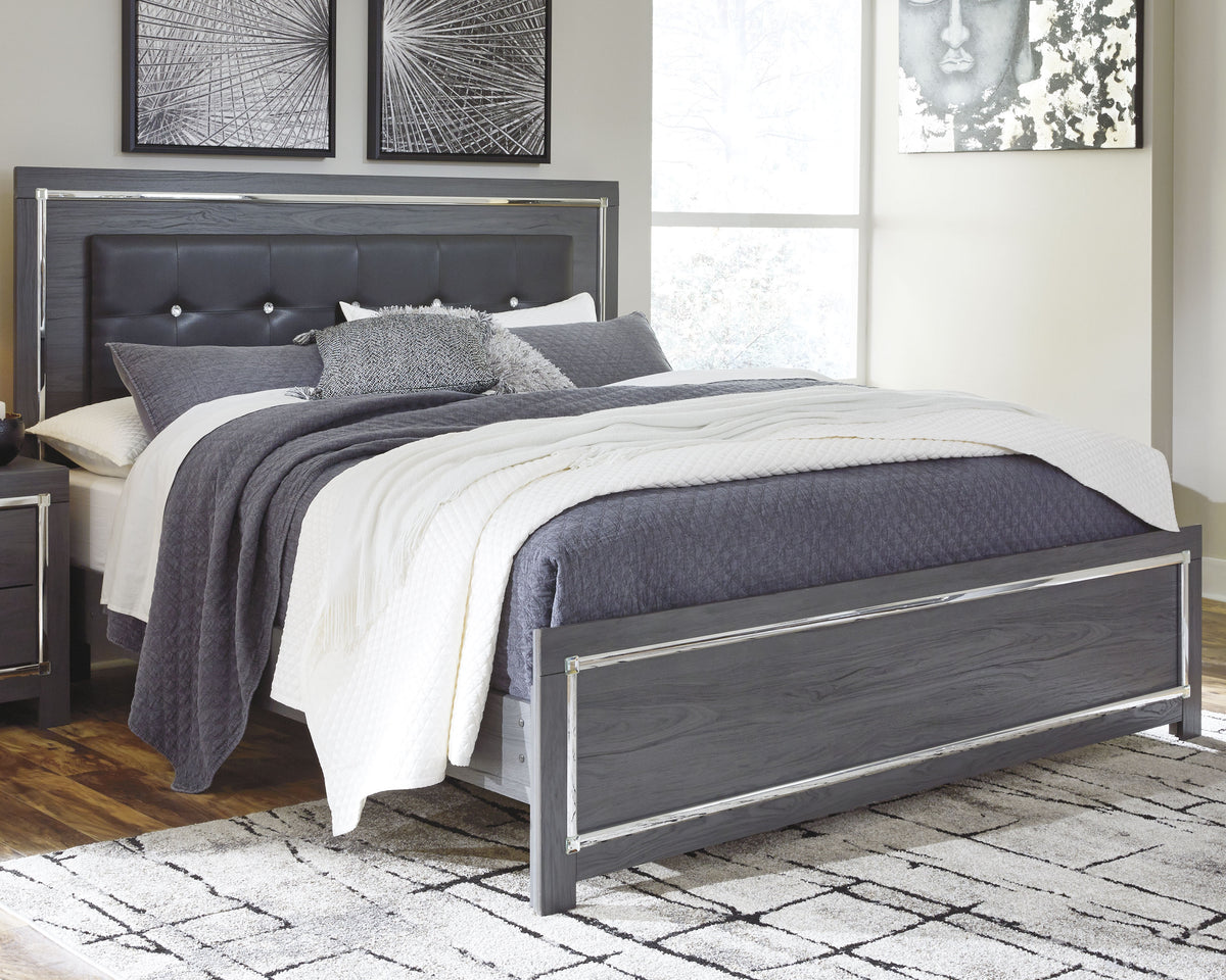 Best Deals Furniture - Ashley Furniture - Lodanna King Panel Bed - King Panel Bed / Gray - B214B10