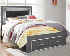 Best Deals Furniture - Ashley Furniture - Lodanna Full Panel Bed with 2 Storage Drawers - Full Panel Bed with 2 Storage Drawers / Gray - B214B5