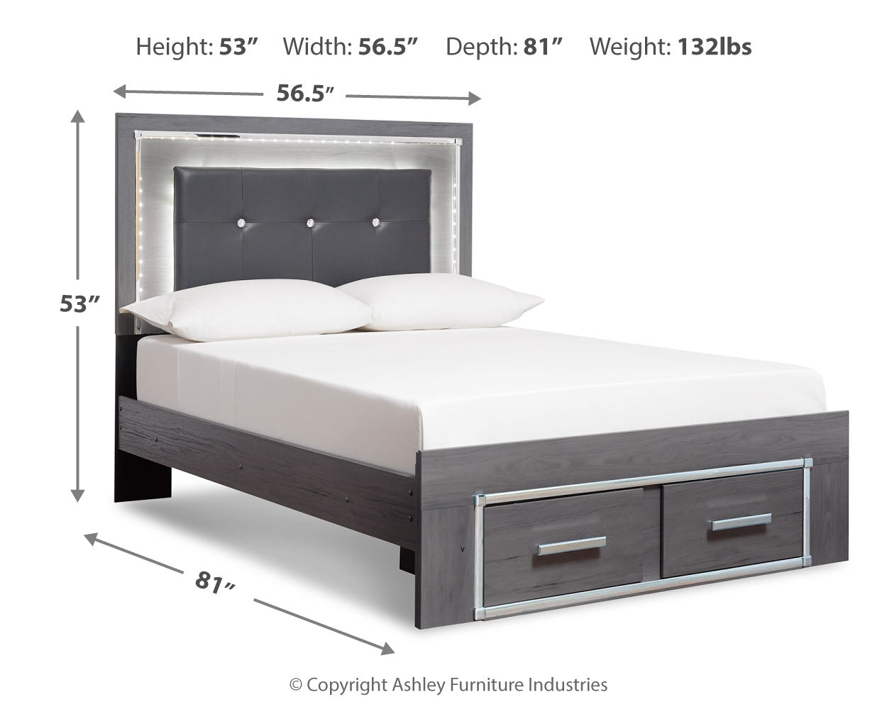 Lodanna Full Storage Bed, Dresser and Mirror