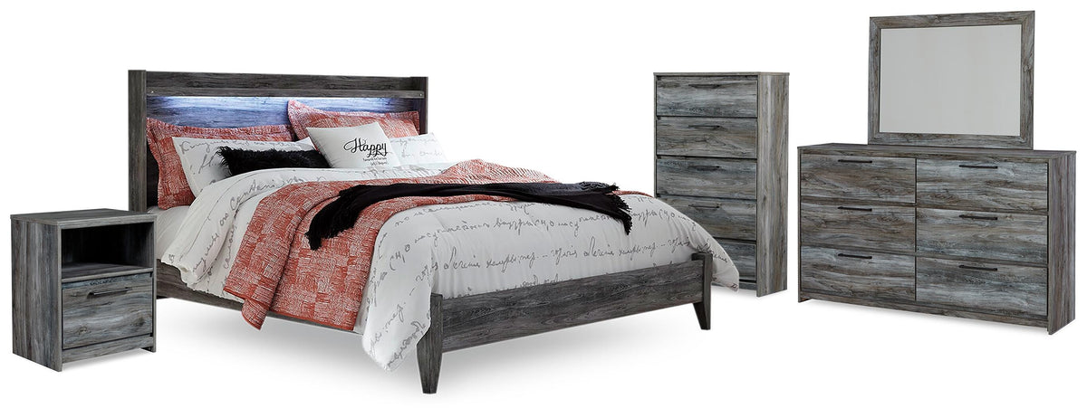Best Deals Furniture - Ashley Furniture - Baystorm King Panel Bed, Dresser, Mirror, Chest and Nightstand - King Panel Bed, Dresser, Mirror, Chest and Nightstand - B221B102