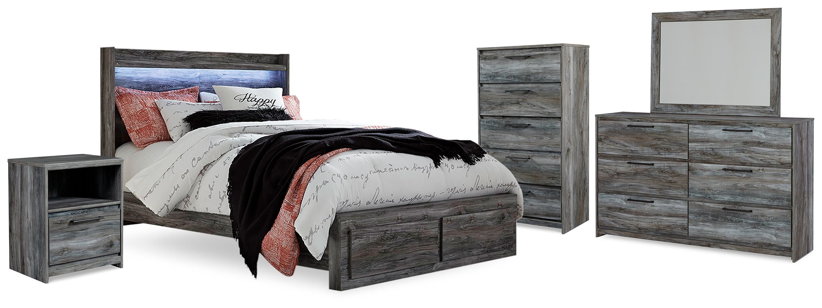 Best Deals Furniture - Ashley Furniture - Baystorm Queen Panel Storage Bed, Dresser, Mirror, Chest and Nightstand - Queen Panel Storage Bed, Dresser, Mirror, Chest and Nightstand - B221B104