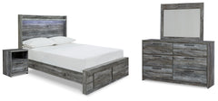 Best Deals Furniture - Ashley Furniture - Baystorm Full Storage Bed, Dresser, Mirror and Nightstand - Full Storage Bed, Dresser, Mirror and Nightstand / Gray - B221B90