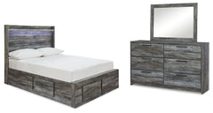Best Deals Furniture - Ashley Furniture - Baystorm Full Panel Storage Bed, Dresser and Mirror - Full Panel Storage Bed, Dresser and Mirror / Gray - B221B70