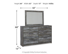 Baystorm Full Storage Bed, Dresser, Mirror and Nightstand