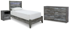 Best Deals Furniture - Ashley Furniture - Baystorm Twin Panel Bed, Dresser and Nightstand - Twin Panel Bed, Dresser and Nightstand - B221B71