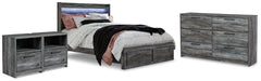 Best Deals Furniture - Ashley Furniture - Baystorm Queen Panel Storage Bed, Dresser and 2 Nightstands - Queen Panel Storage Bed, Dresser and 2 Nightstands / Gray - B221B88