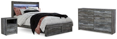 Best Deals Furniture - Ashley Furniture - Baystorm Queen Panel Storage Bed, Dresser and Nightstand - Queen Panel Storage Bed, Dresser and Nightstand / Gray - B221B48