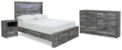 Best Deals Furniture - Ashley Furniture - Baystorm Full Panel Storage Bed, Dresser and Nightstand - Full Panel Storage Bed, Dresser and Nightstand / Gray - B221B58
