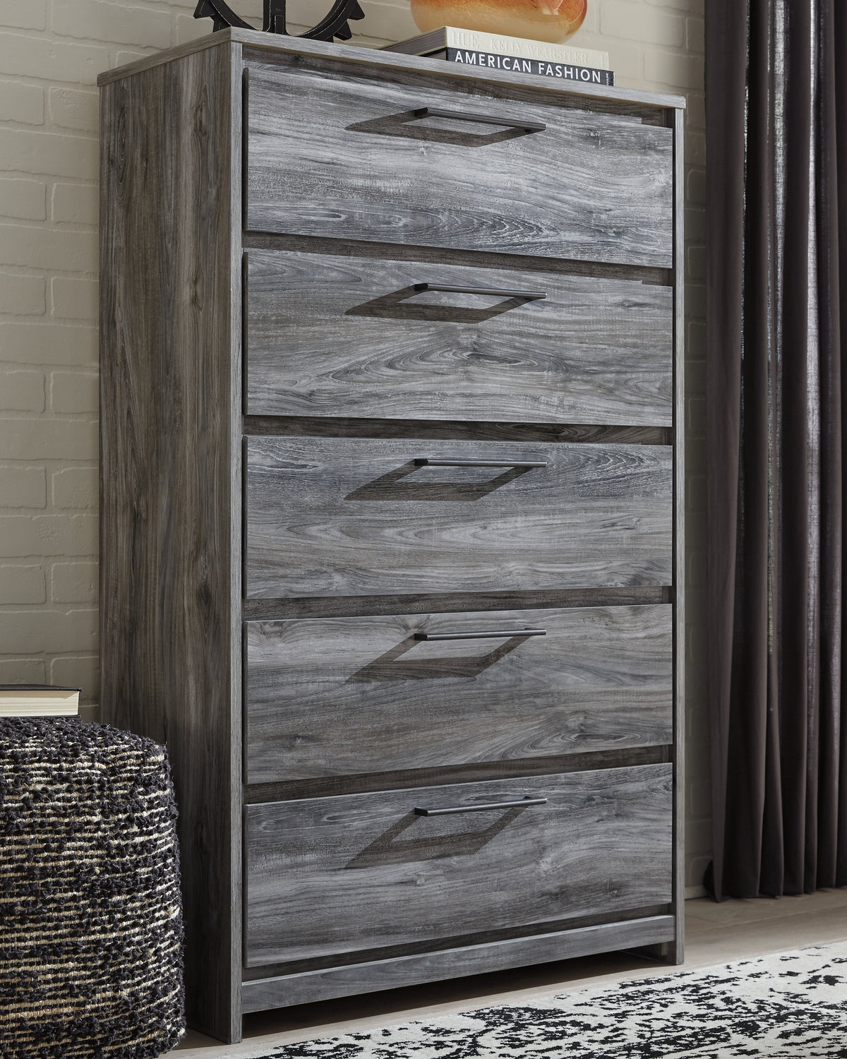 Best Deals Furniture - Ashley Furniture - Baystorm Chest of Drawers - Five Drawer Chest / Gray - B221-46