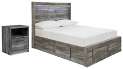 Best Deals Furniture - Ashley Furniture - Baystorm Full Panel Storage Bed and Nightstand - Full Panel Storage Bed and Nightstand / Gray - B221B91