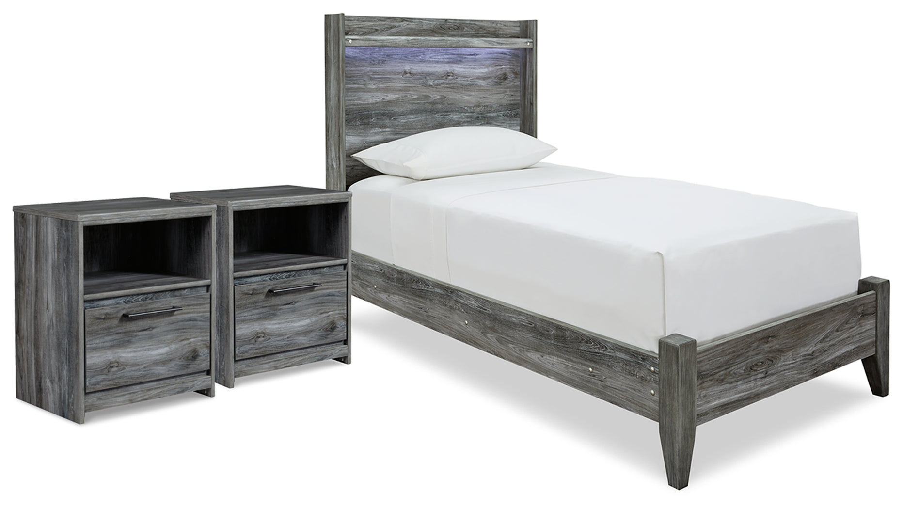Best Deals Furniture - Ashley Furniture - Baystorm Twin Panel Bed and 2 Nightstands - Twin Panel Bed and 2 Nightstands - B221B94