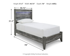 Baystorm Twin Panel Bed and 2 Nightstands