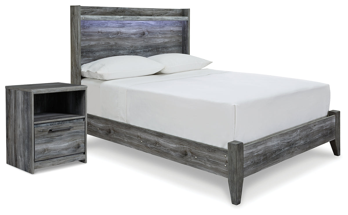 Best Deals Furniture - Ashley Furniture - Baystorm Full Panel Bed and Nightstand - Full Panel Bed and Nightstand / Gray - B221B76