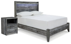 Best Deals Furniture - Ashley Furniture - Baystorm Full Panel Bed and Nightstand - Full Panel Bed and Nightstand / Gray - B221B76