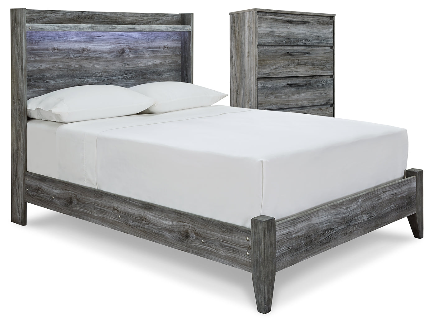 Best Deals Furniture - Ashley Furniture - Baystorm Full Panel Bed and Chest - Full Panel Bed and Chest / Gray - B221B50