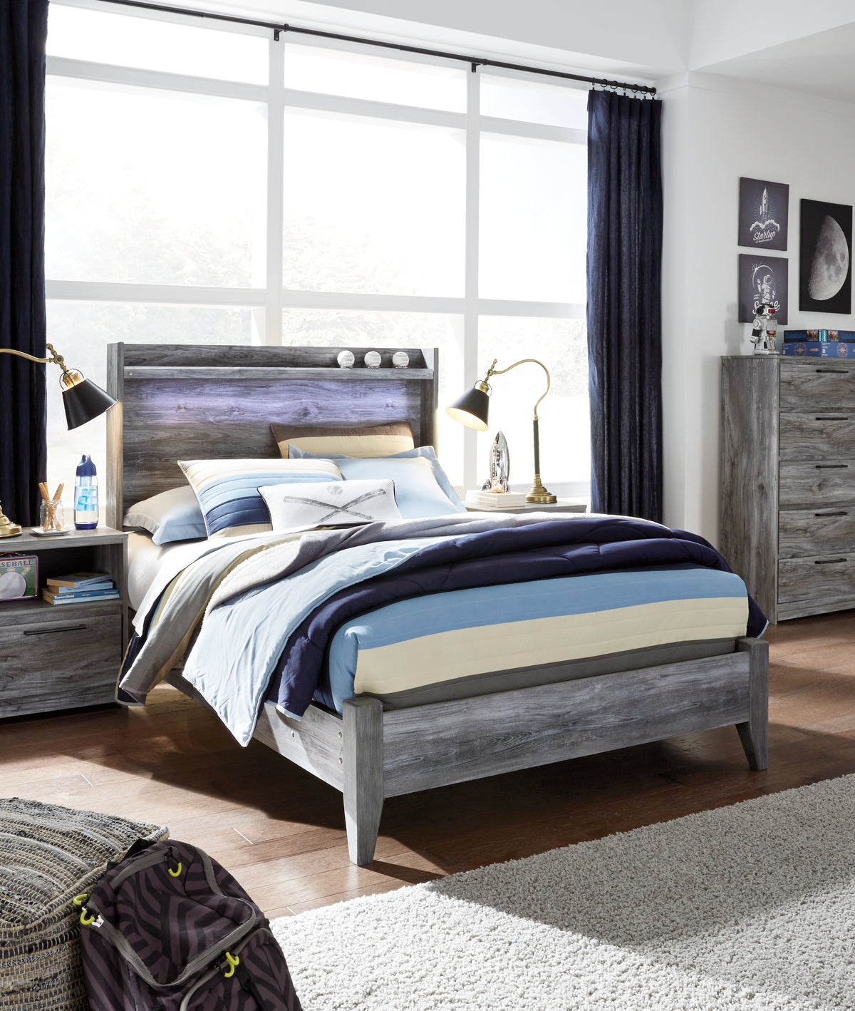 Best Deals Furniture - Ashley Furniture - Baystorm Full Panel Bed - Full Panel Bed / Gray - B221B21