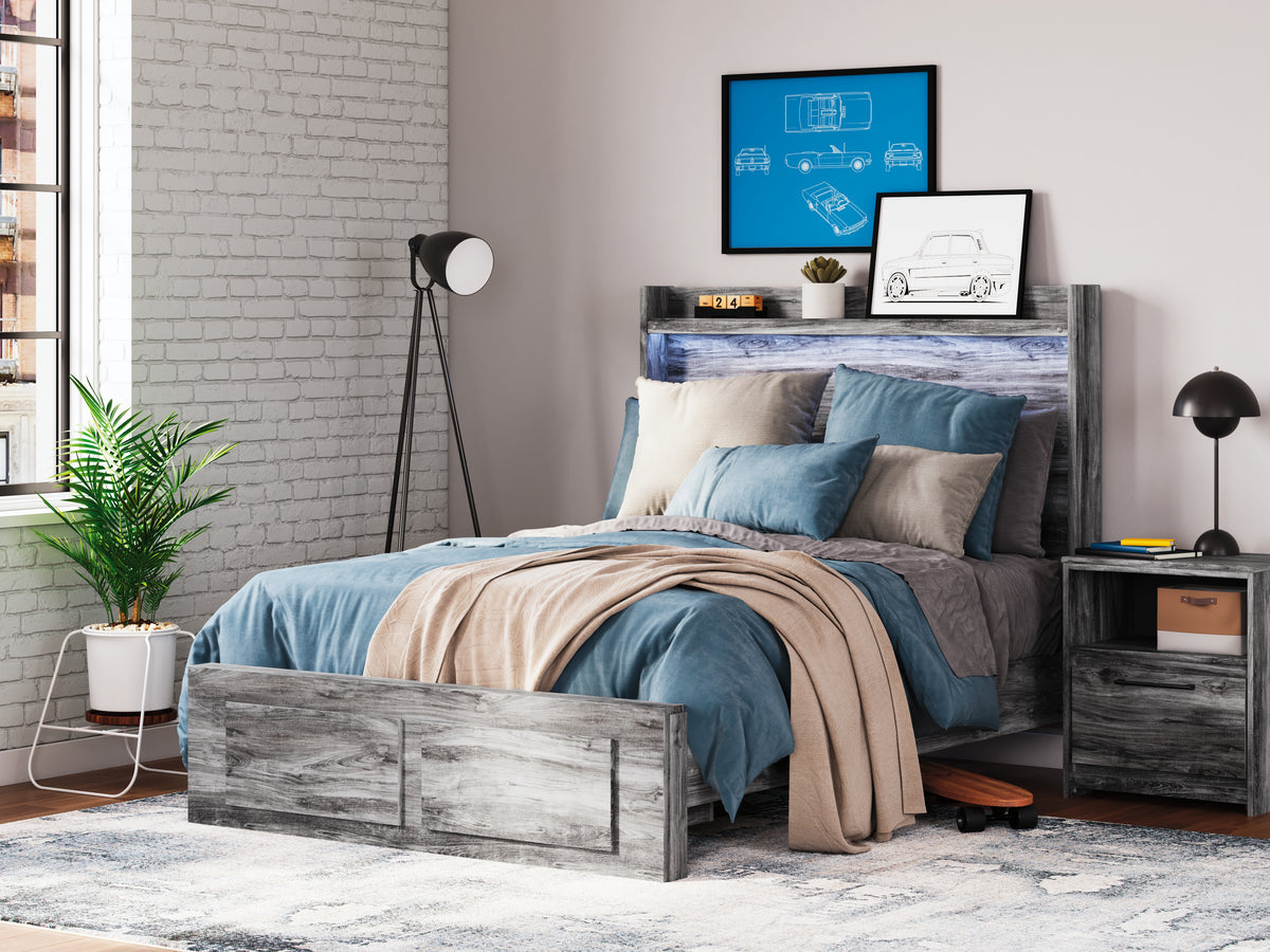 Best Deals Furniture - Ashley Furniture - Baystorm Full Panel Bed with 2 Storage Drawers - Full Panel Bed with 2 Storage Drawers / Gray - B221B34