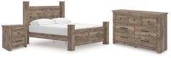 Best Deals Furniture - Ashley Furniture - Rusticott King Poster Bed, Dresser and Nightstand - King Poster Bed, Dresser and Nightstand - PCB2260B9
