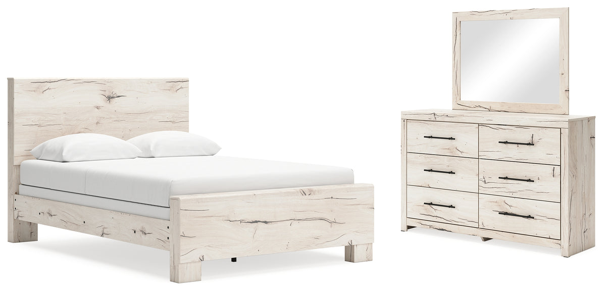 Best Deals Furniture - Ashley Furniture - Lawroy Queen Panel Bed, Dresser and Mirror - Queen Panel Bed, Dresser and Mirror - B2310B3