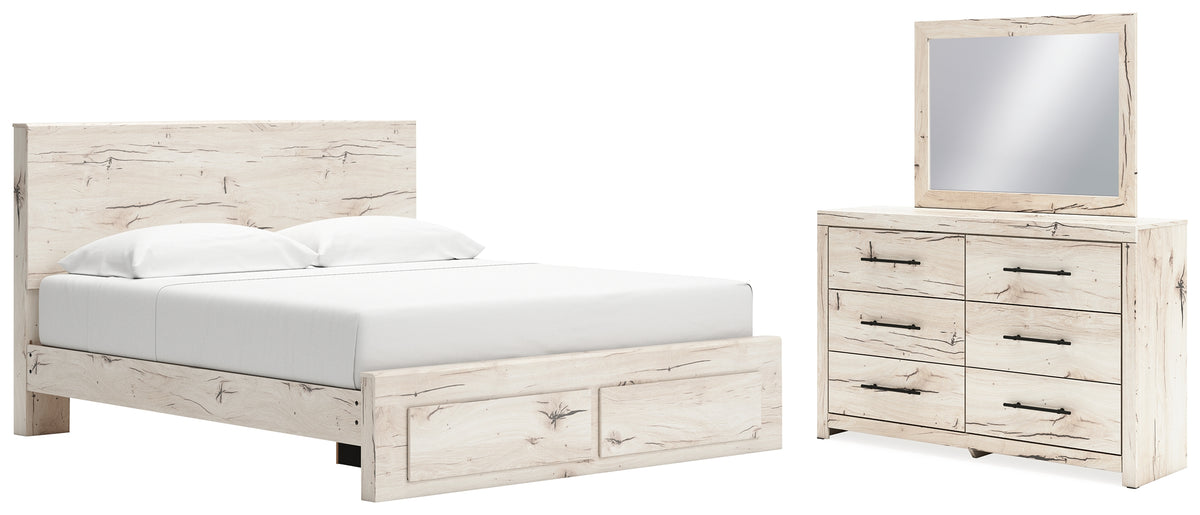 Best Deals Furniture - Ashley Furniture - Lawroy King Panel Storage Bed, Dresser and Mirror - King Panel Storage Bed, Dresser and Mirror - B2310B35