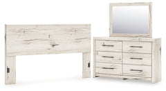 Best Deals Furniture - Ashley Furniture - Lawroy King Panel Headboard, Dresser and Mirror - King Panel Headboard, Dresser and Mirror / Light Natural - B2310B26