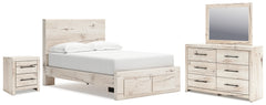 Best Deals Furniture - Ashley Furniture - Lawroy Full Panel Storage Bed, Dresser, Mirror and Nightstand - Full Panel Storage Bed, Dresser, Mirror and Nightstand - B2310B54