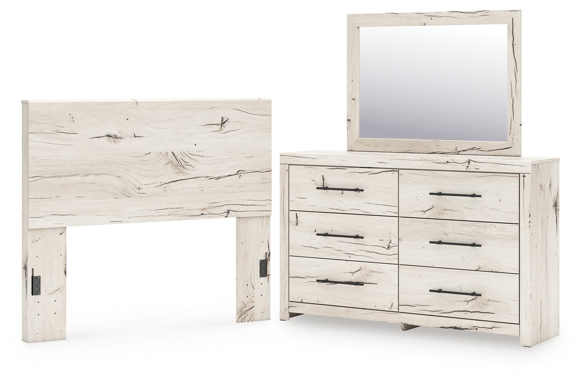 Best Deals Furniture - Ashley Furniture - Lawroy Full Panel Headboard, Dresser and Mirror - Full Panel Headboard, Dresser and Mirror / Light Natural - B2310B28
