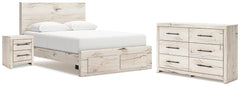 Best Deals Furniture - Ashley Furniture - Lawroy Queen Storage Bed, Dresser and Nightstand - Queen Storage Bed, Dresser and Nightstand / Light Natural - B2310B38