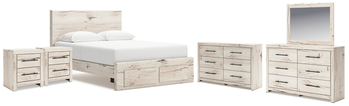 Best Deals Furniture - Ashley Furniture - Lawroy Queen Storage Bed, 2 Dressers, Mirror and 2 Nightstands - Queen Storage Bed, 2 Dressers, Mirror and 2 Nightstands / Light Natural - B2310B49