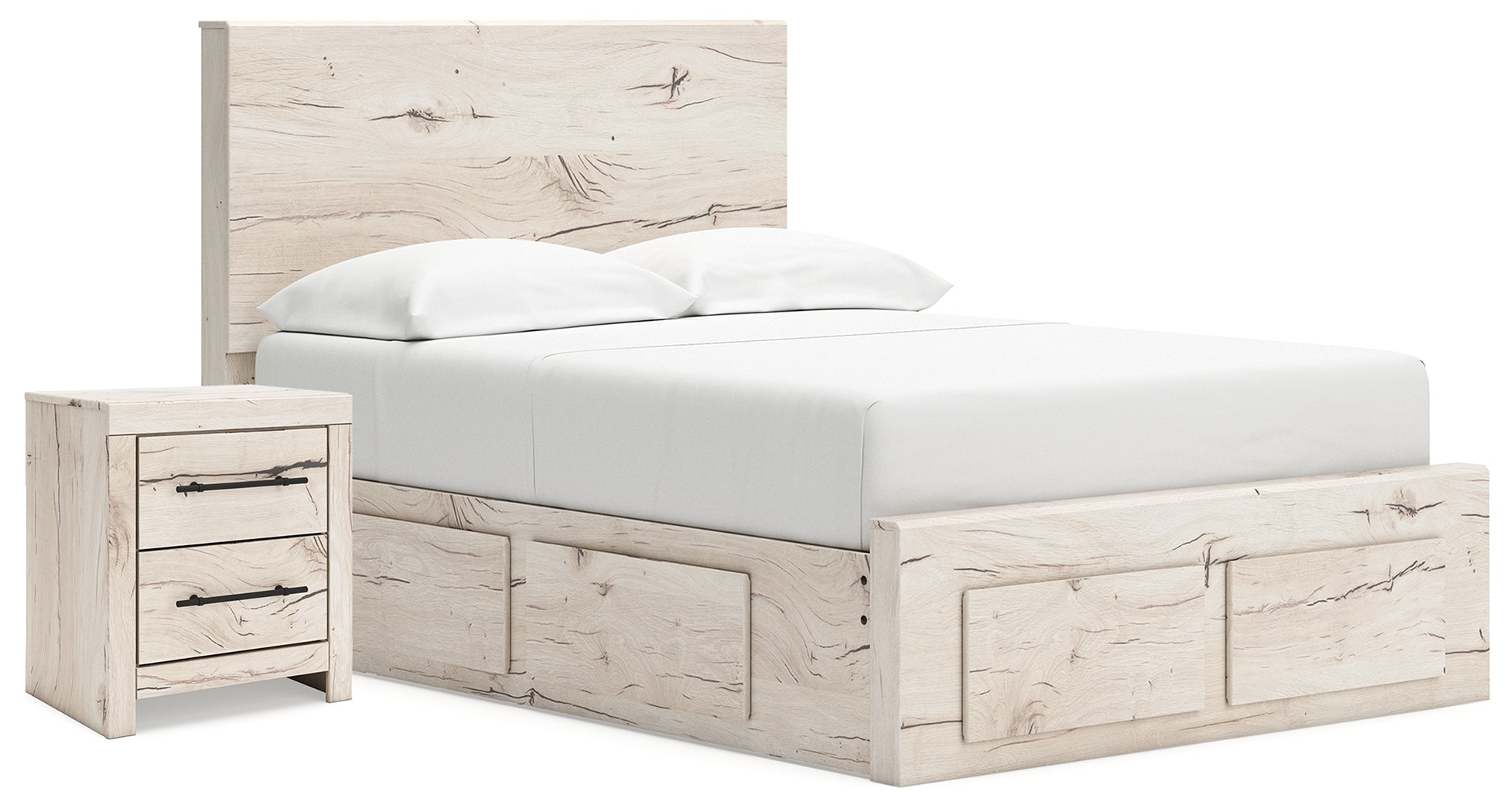 Best Deals Furniture - Ashley Furniture - Lawroy Full Storage Bed and Nightstand - Full Storage Bed and Nightstand / Light Natural - B2310B51