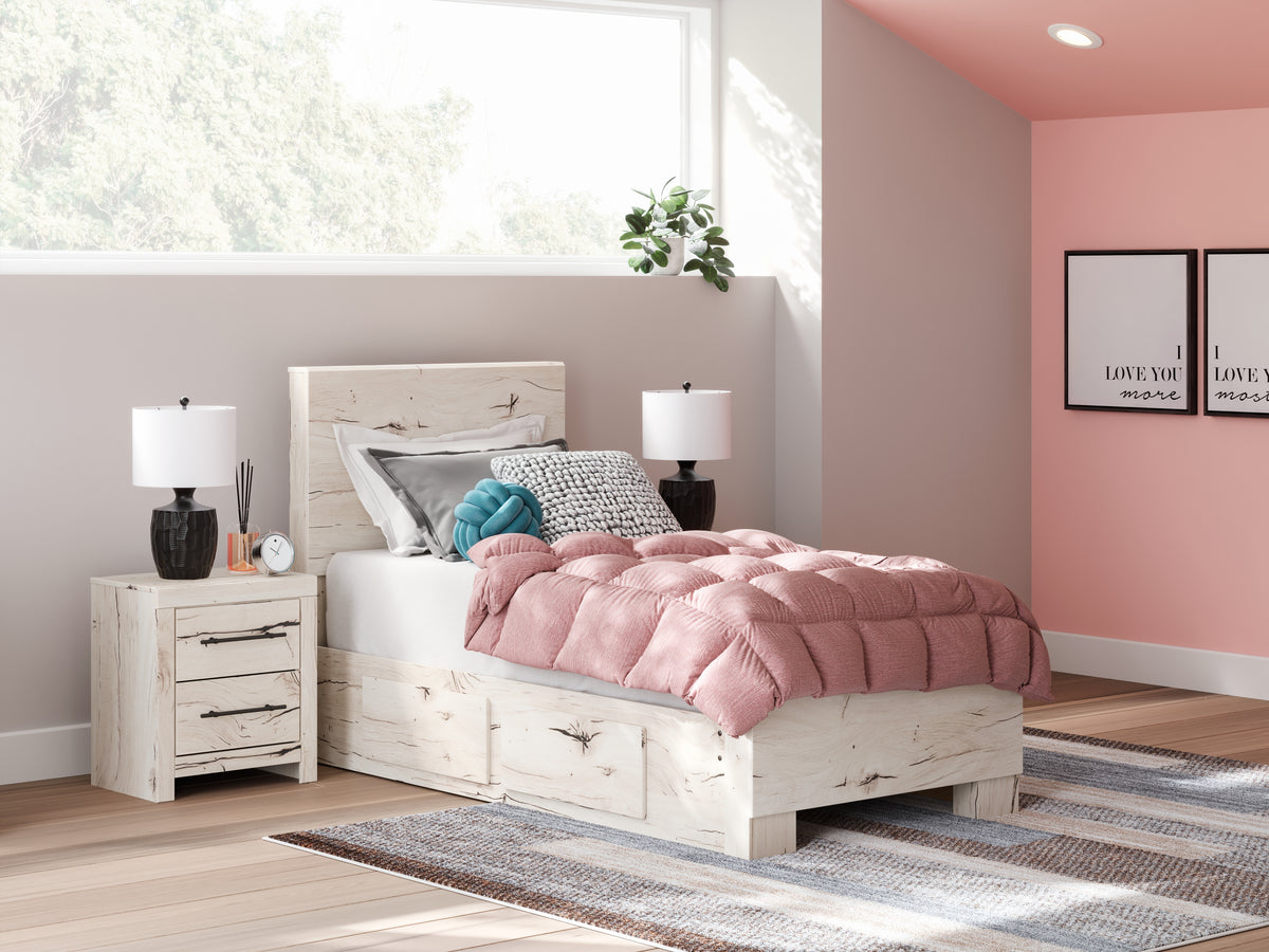 Best Deals Furniture - Ashley Furniture - Lawroy Twin Panel Bed with Storage - Twin Panel Bed with Storage / Light Natural - B2310B23
