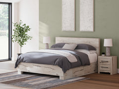 Best Deals Furniture - Ashley Furniture - Lawroy King Panel Bed with Storage - King Panel Bed with Storage / Light Natural - B2310B13