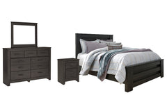 Best Deals Furniture - Ashley Furniture - Brinxton Queen Panel Bed, Dresser, Mirror and Nightstand - Queen Panel Bed, Dresser, Mirror and Nightstand - B249B7
