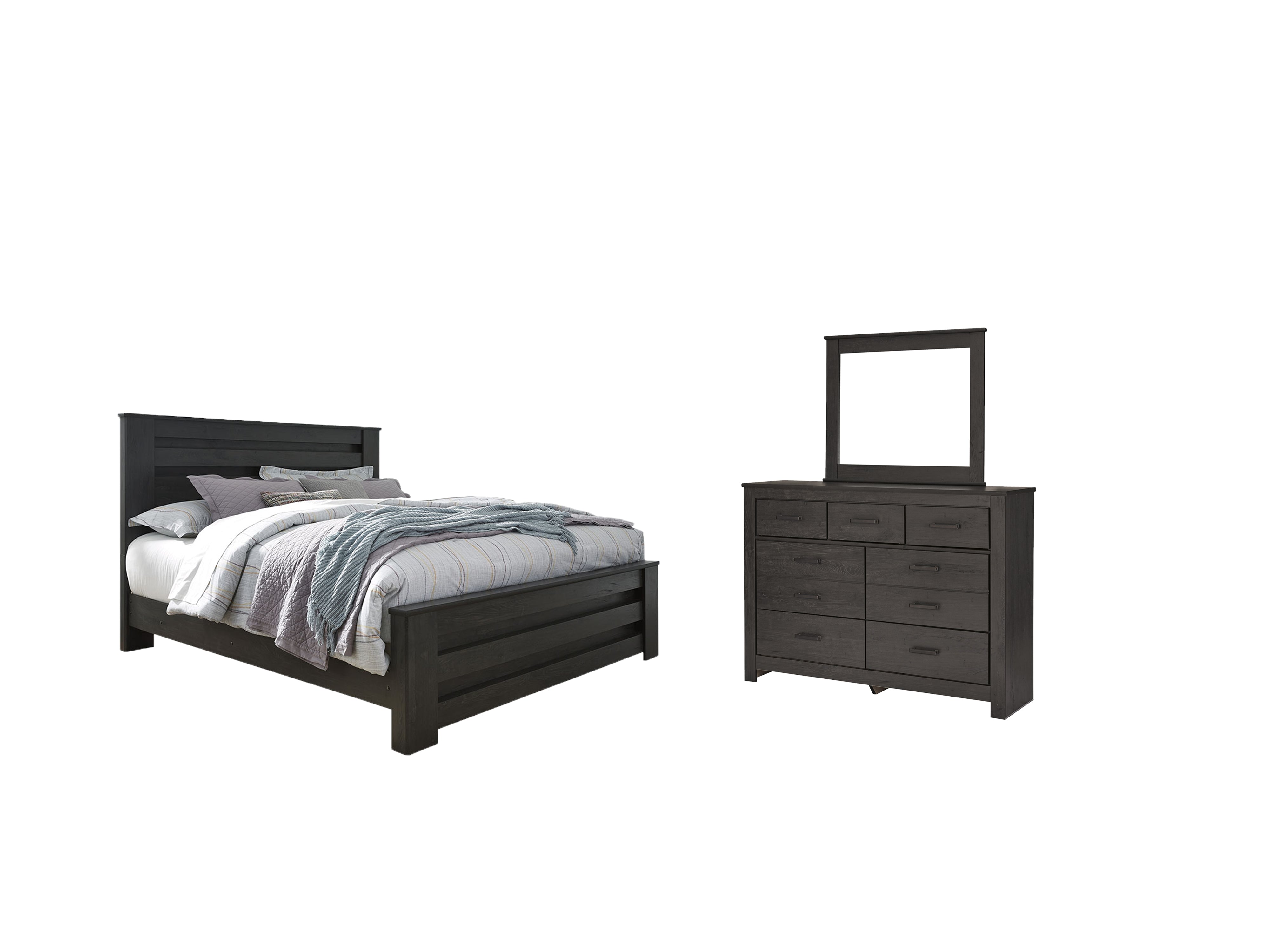 Best Deals Furniture - Ashley Furniture - Brinxton King Panel Bed, Dresser and Mirror - King Panel Bed, Dresser and Mirror - B249B20