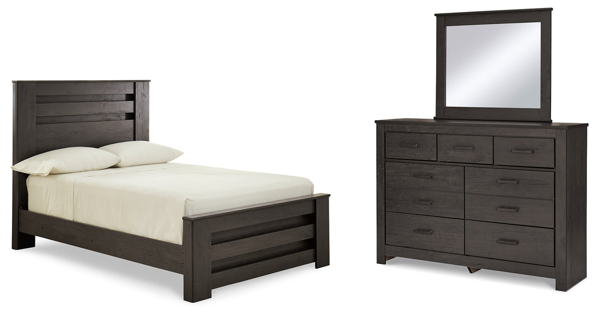 Best Deals Furniture - Ashley Furniture - Brinxton Full Panel Bed, Dresser and Mirror - Full Panel Bed, Dresser and Mirror - B249B6