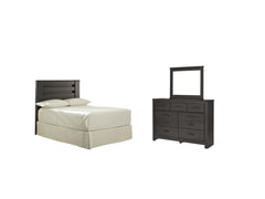 Best Deals Furniture - Ashley Furniture - Brinxton Full Panel Headboard, Dresser and Mirror - Full Panel Headboard, Dresser and Mirror / Charcoal - B249B18
