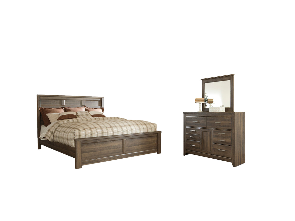 Best Deals Furniture - Ashley Furniture - Juararo Queen Panel Bed, Dresser and Mirror - Queen Panel Bed, Dresser and Mirror - B251B7