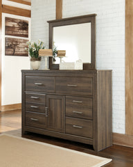 Best Deals Furniture - Ashley Furniture - Juararo Dresser and Mirror - Dresser and Mirror / Dark Brown - B251B1