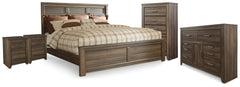 Best Deals Furniture - Ashley Furniture - Juararo King Panel Bed, Dresser, Chest and 2 Nightstands - King Panel Bed, Dresser, Chest and 2 Nightstands - B251B39