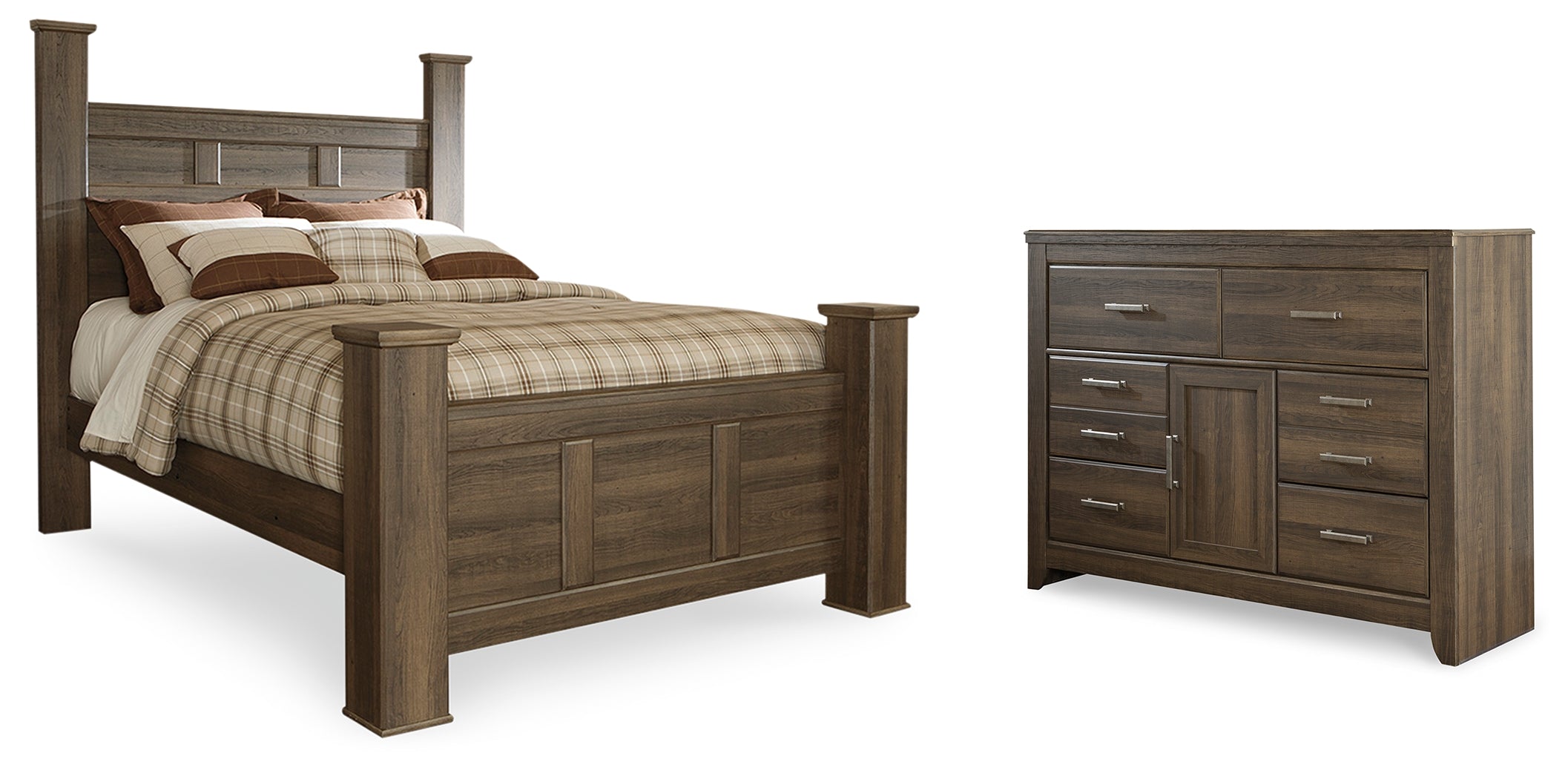 Best Deals Furniture - Ashley Furniture - Juararo Queen Poster Bed and Dresser - Queen Poster Bed and Dresser - B251B36