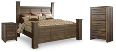 Best Deals Furniture - Ashley Furniture - Juararo King Poster Bed, Chest and Nightstand - King Poster Bed, Chest and Nightstand - B251B34