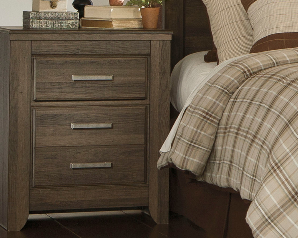 Best Deals Furniture - Ashley Furniture - Juararo Nightstand - Two Drawer Night Stand / Dark Brown - B251-92