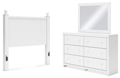 Best Deals Furniture - Ashley Furniture - Mollviney Full Panel Headboard, Dresser and Mirror - Full Panel Headboard, Dresser and Mirror / White - B2540B11