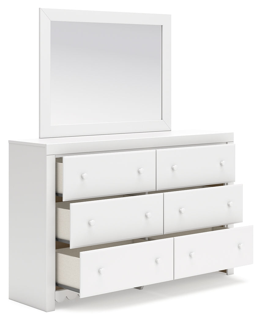 Mollviney Full Panel Headboard, Dresser and Mirror