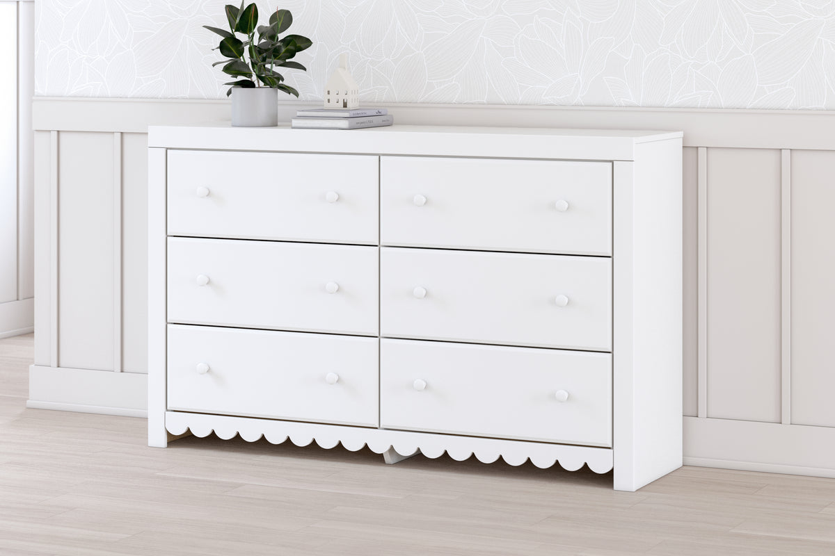 Best Deals Furniture - Ashley Furniture - Mollviney Dresser - Six Drawer Dresser / White - B2540-31