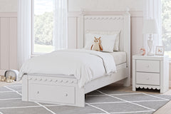 Best Deals Furniture - Ashley Furniture - Mollviney Twin Panel Storage Bed - Twin Panel Storage Bed / White - B2540B6